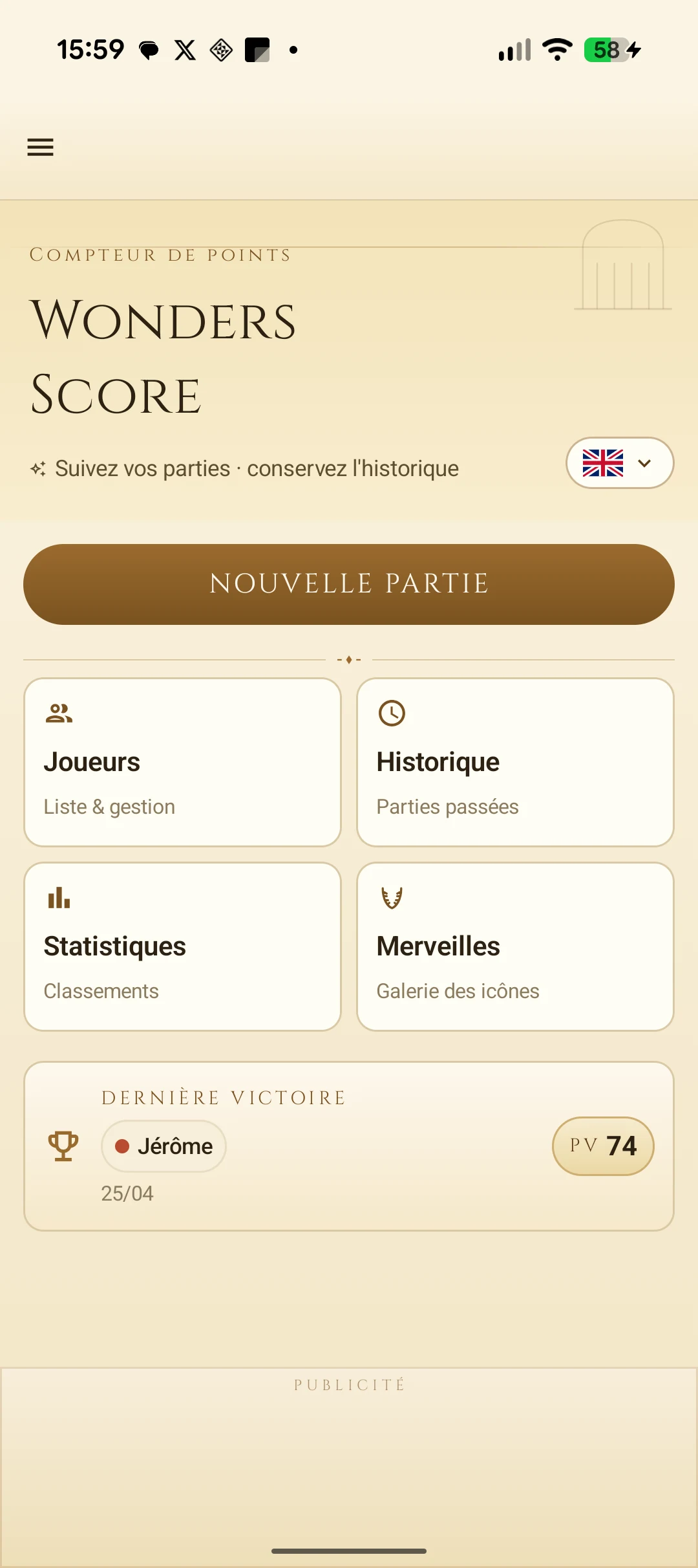 Score Sheet for 7 Wonders screenshot