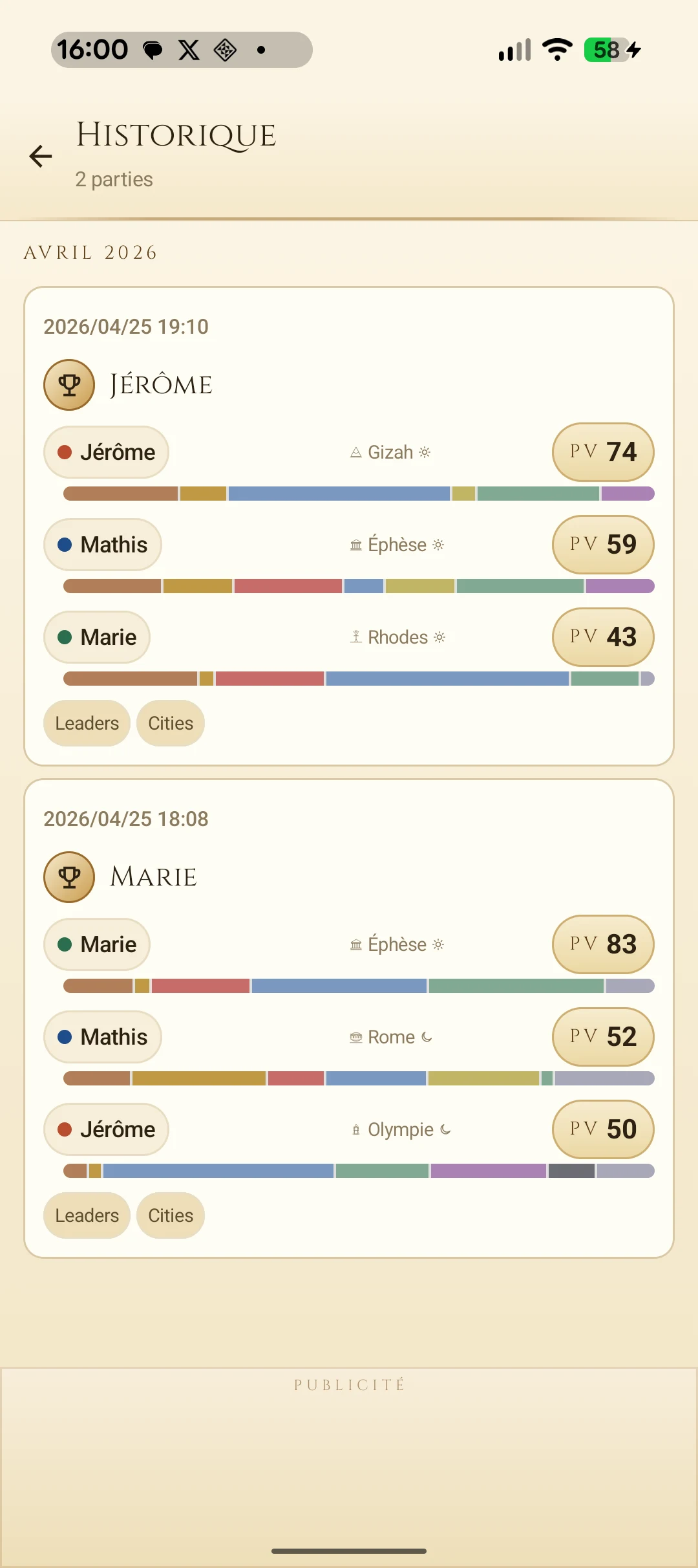 Score Sheet for 7 Wonders screenshot